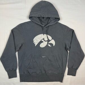 Vtg Nike Iowa Hawkeyes Mens Hoodie Sweatshirt Sz Medium Y2K Center Swoosh C6